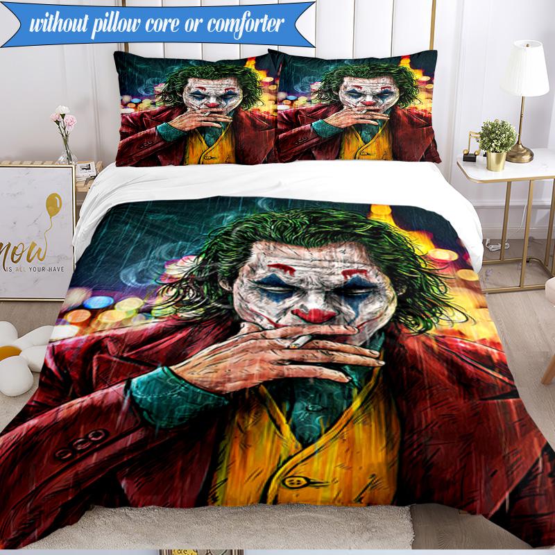 Abstract clown Pattern 3pcs K-pop music group Bedding set,Ideal for Bedroom, Dormitory,Including Duvet Cover And 2pcs Pillowcases,Fan gifts