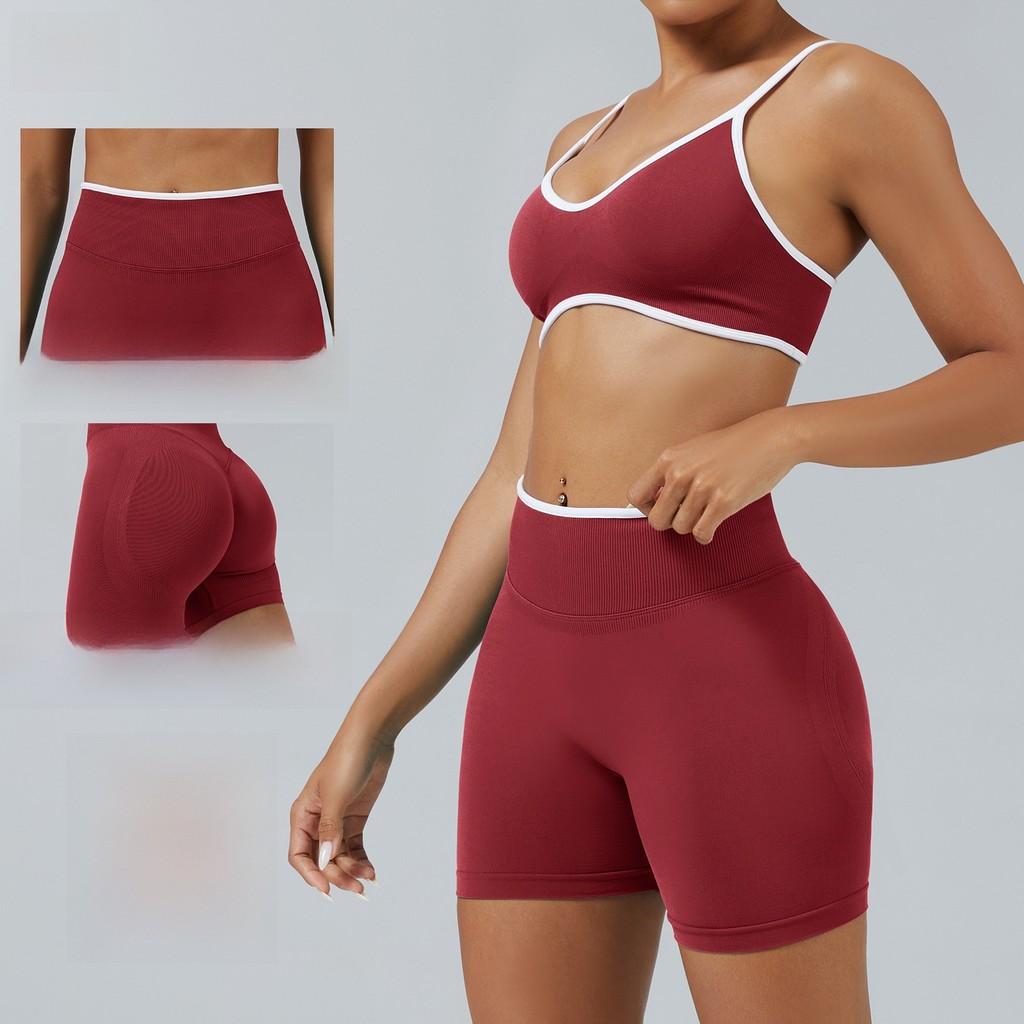 Seamless Colorblock Yoga Shorts For Women With Quick Dry Fabric For Running And Fitness