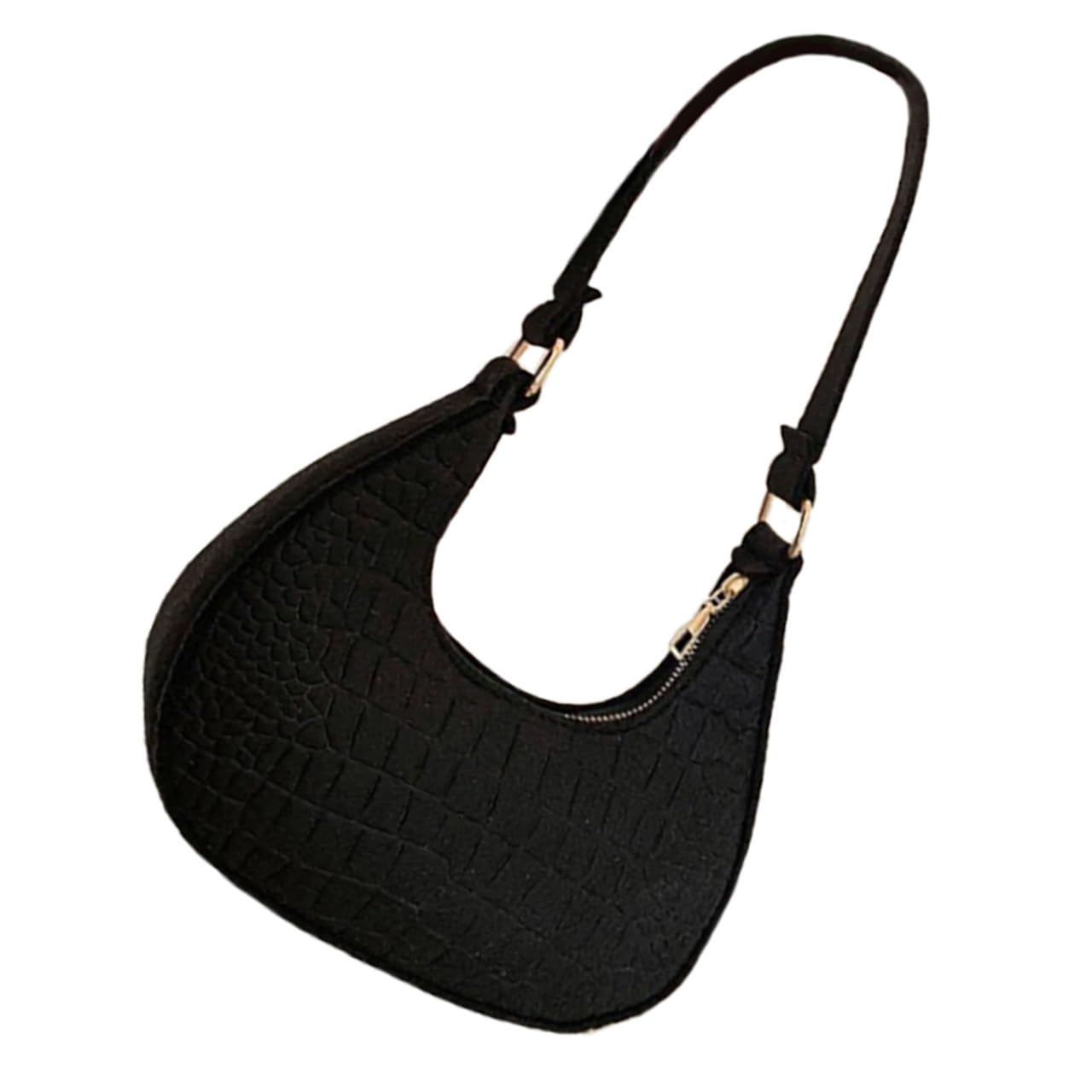 

Buzz Selection Women s Compact, Lightweight, Solid Cotton HandbagShoulder Bag, BP011 (Black)