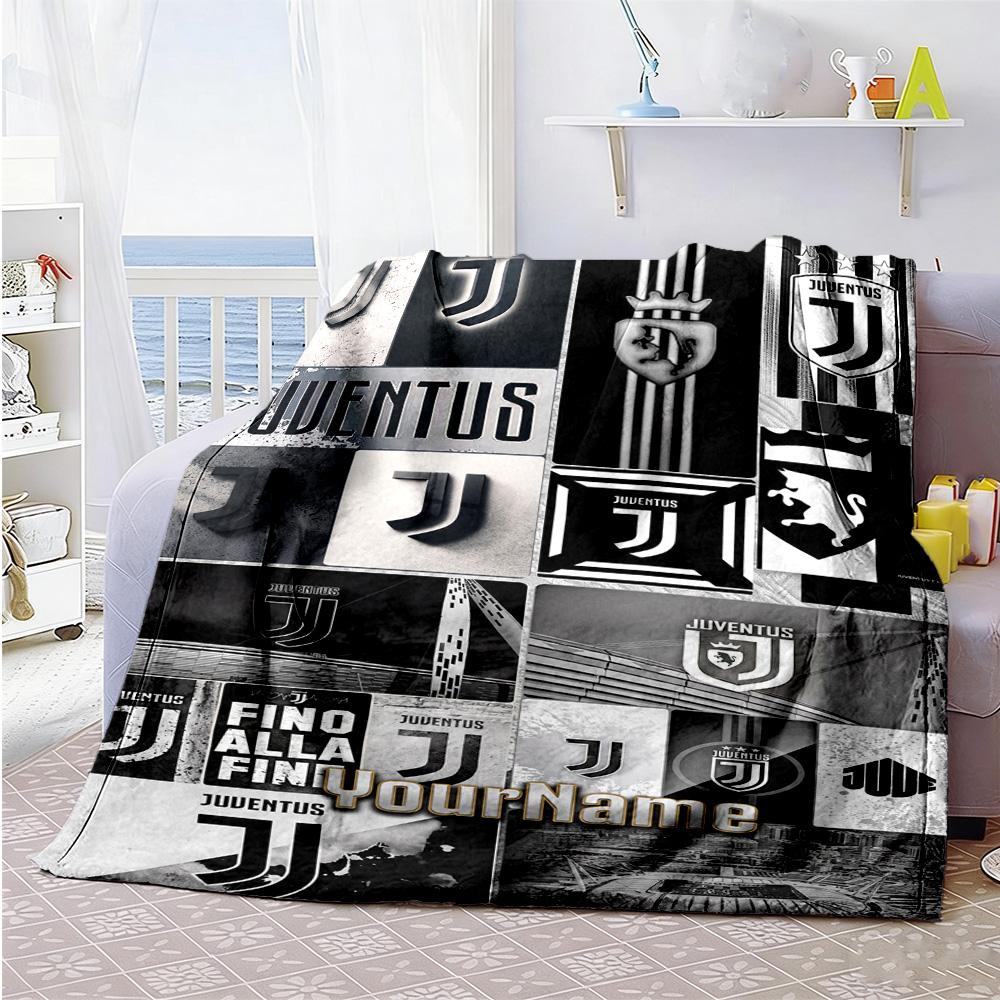 Juventus Customize Text Blanket Cozy Customizable Blanket Soft Warm Cozy Suitable for Bedding Office Nap Bed for All Occasions