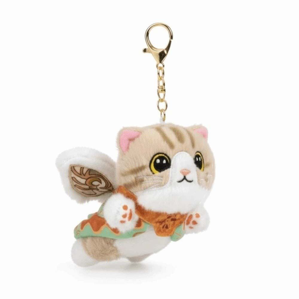 Chinese Style Flying Cat Pendant Cartoon Plush Doll Key Ring Nine-Colored Deer Keychain  Girls