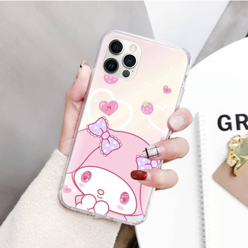 JZ20 My Melody Transparent Case for Samsung A04 A14 A23 M33 M53 Realme 10 9 C35 C55 VIVO Y02 X80 Infinix Hot 30 Note 11 Tecno Spark 8P Pro