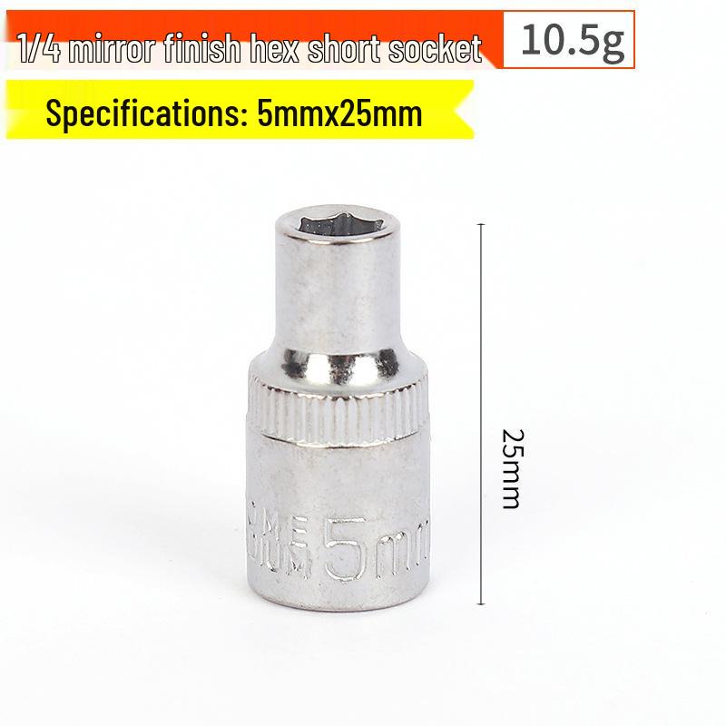 1/4" Chrom-Vanadium-Stahl Sechskant-Steckschlüsselsatz mit verlängertem Schlüssel und Sechskantkopf