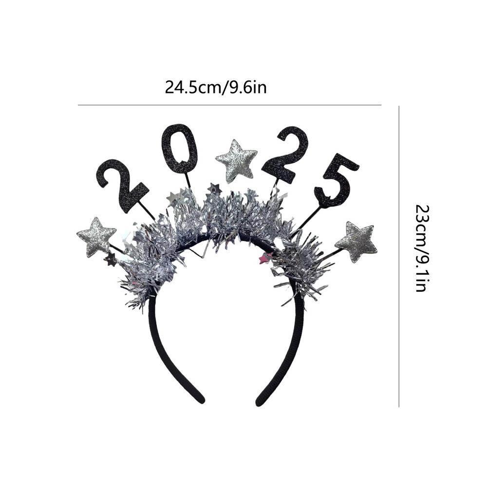 2025 Star Headband 2025 Christmas Happy New Year Hair Accessories New Year s Eve Headband for Holiday Party Decoration