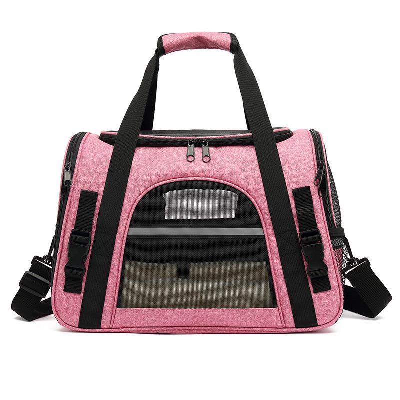 

Portable Multifunctional Pet Carrier: Breathable, Large Capacity for Cats and Dogs, Durable Oxford Cloth рожевий