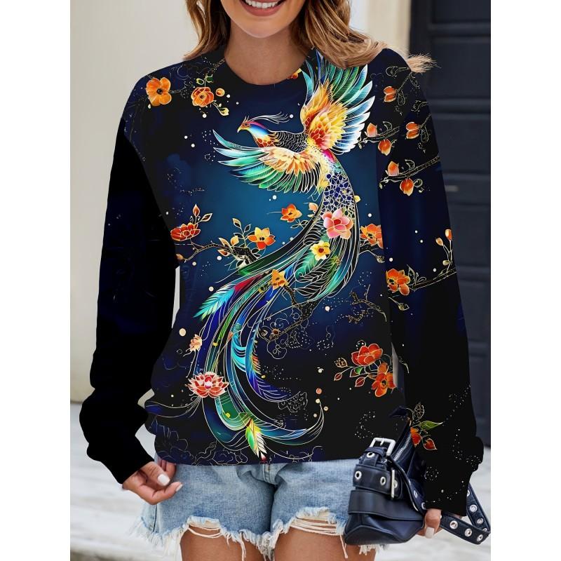 Womens Casual Hoodie With 3D Halloween Print Round Neck Lightweight Breathable Fabric