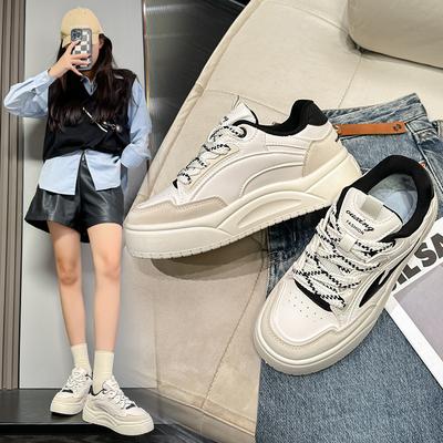 Nouveaux chaussures de sport et de loisirs printemps et automne plateforme ins chaussures simples en cuir chaussures de skate