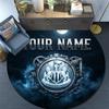 Custom Name,Newcastle United Pattern Round rug,Carpet Rug for Living Room Bedroom Playroom ,Non-slip Floor Mat,Holiday Gifts and Birthday Gifts.