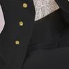 2 Pcs/Set Women Suit Coat Pants Set Lapel Button Decor Mid Length Cardigan