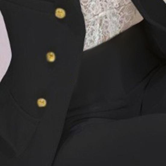 2 Pcs/Set Women Suit Coat Pants Set Lapel Button Decor Mid Length Cardigan