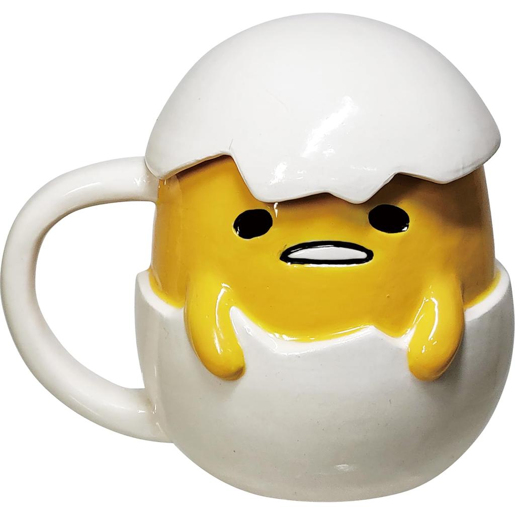 Sanrio "Gudetama" 3D Mug with Lid, Approx. 400ml, Approx. 12 X 13cm, Tableware, Goods, Lidded Mug, Birthday Gift, San4562