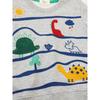 Autumn and Winter Boys' Sweatshirt, Children's Gray Dinosaur Cartoon Pullover Top, Baby Casual Round Neck Pure Cotton Base Shirt, Trendy