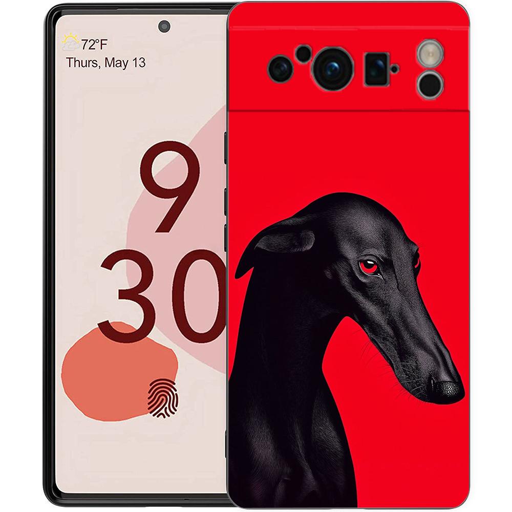 

Роскошный чехол для телефона Google Pixel 10 9 8 9A 8A 7 7A 6 Pro XL 6A 5G Черный Мягкая задняя крышка из ТПУ Гальго Борзая Собака Pixel 8 Pro