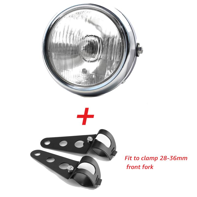 5.75 Inch Retro Motorcycle Headlights Modified Universal 12V High Low Beam Headlights Iron Shell Circular Motorcycle Headlights