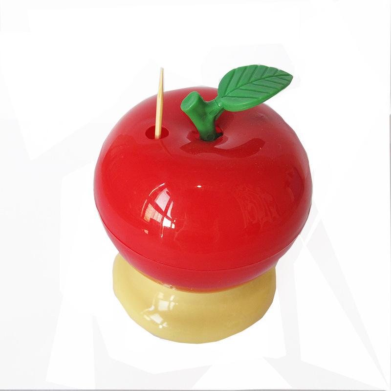 Press Type Toothpick Holder Apple Shape Automatic Toothpick Dispenser Compact Design Kitchen Table Accessory Durable Plastic Material