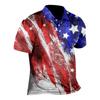 Western Men's Top With Independent Day Printing Short Sleeved Flip Button Fashionable Loose Fitting Shirt