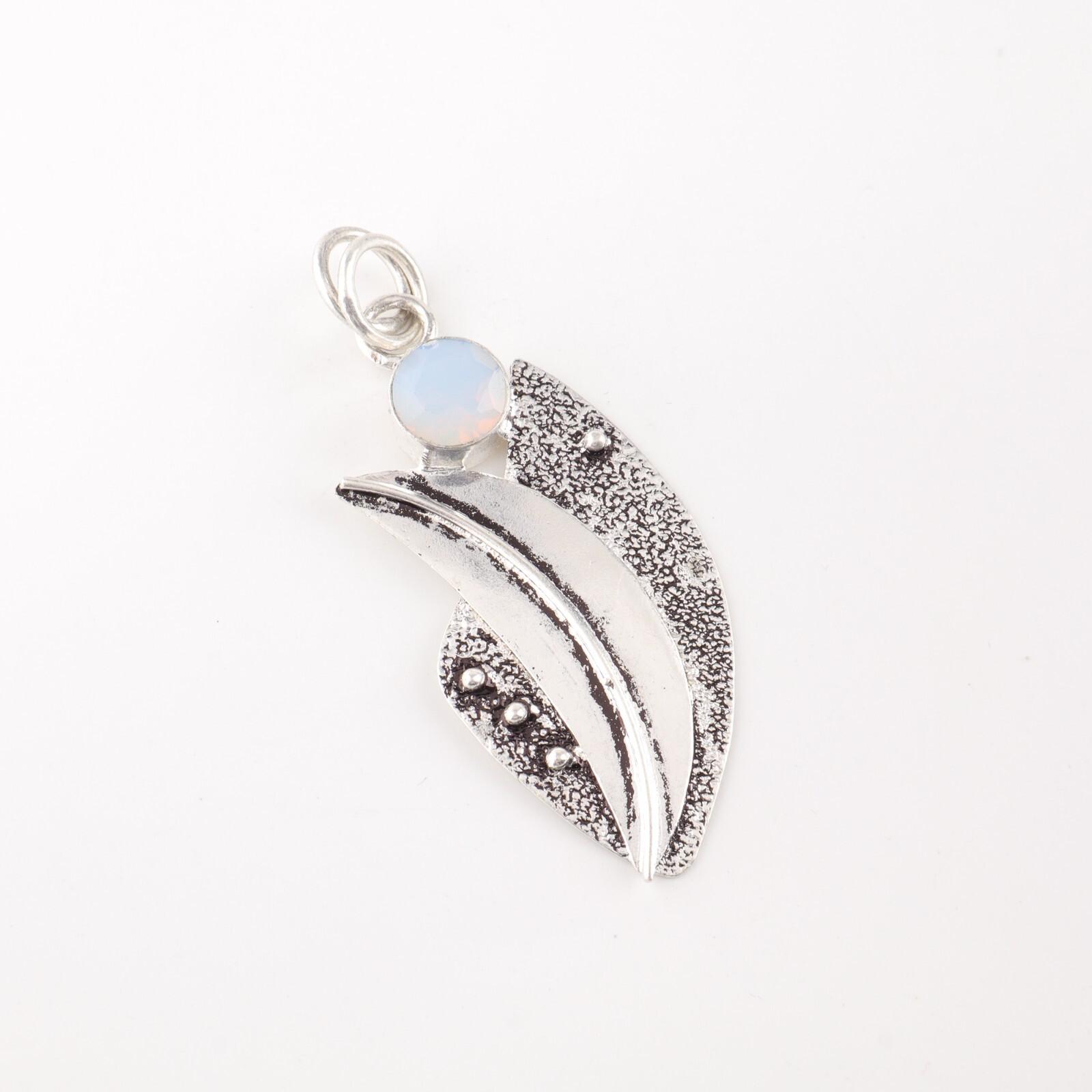 

Natural Milky Opal Gemstone 925 Sterling Silver Jewelry Handmade Boho Pendant PP-36-16
