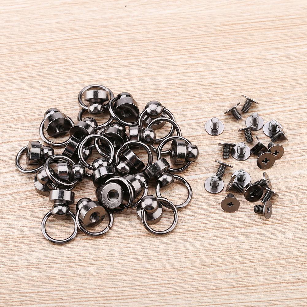 20pcs DIY Leather Craft Metal Rivet With Pull Ring Buckle for Purse Phone Case Decoration