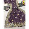 Pure  soft star Georgette silk fabric with thread work embroidered with piping border