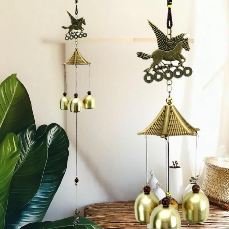 Home Decoration Craft Retro Horse Metal Wind Chimes Garden Yard Bells Windchimes Outdoor Room Hanging Decoration