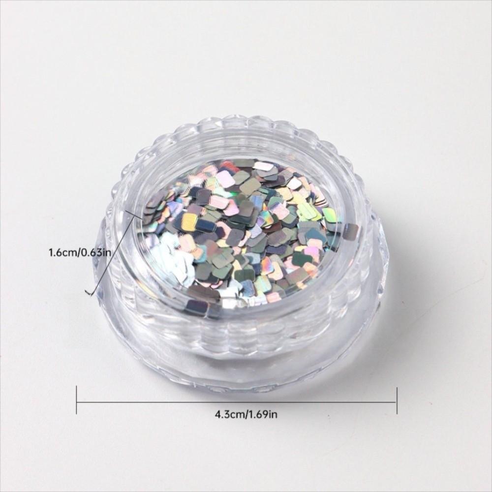 Holographic Square Nail Art Sequins Shimmering Silvery Laser Nail Glitter Decoration Metallic Nail Paillette Sequins