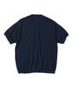 KNITTED Shellon Cooling Single Crop Henley Neck Knit Navy