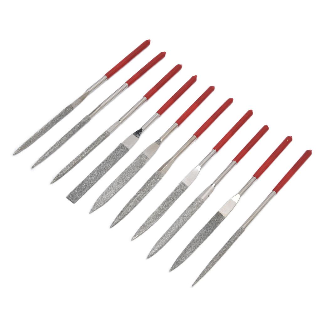10Pcs Needle File Set Hardened Sturdy Durable Comfortable Handle Convenient Jewelry Files5x180mm
