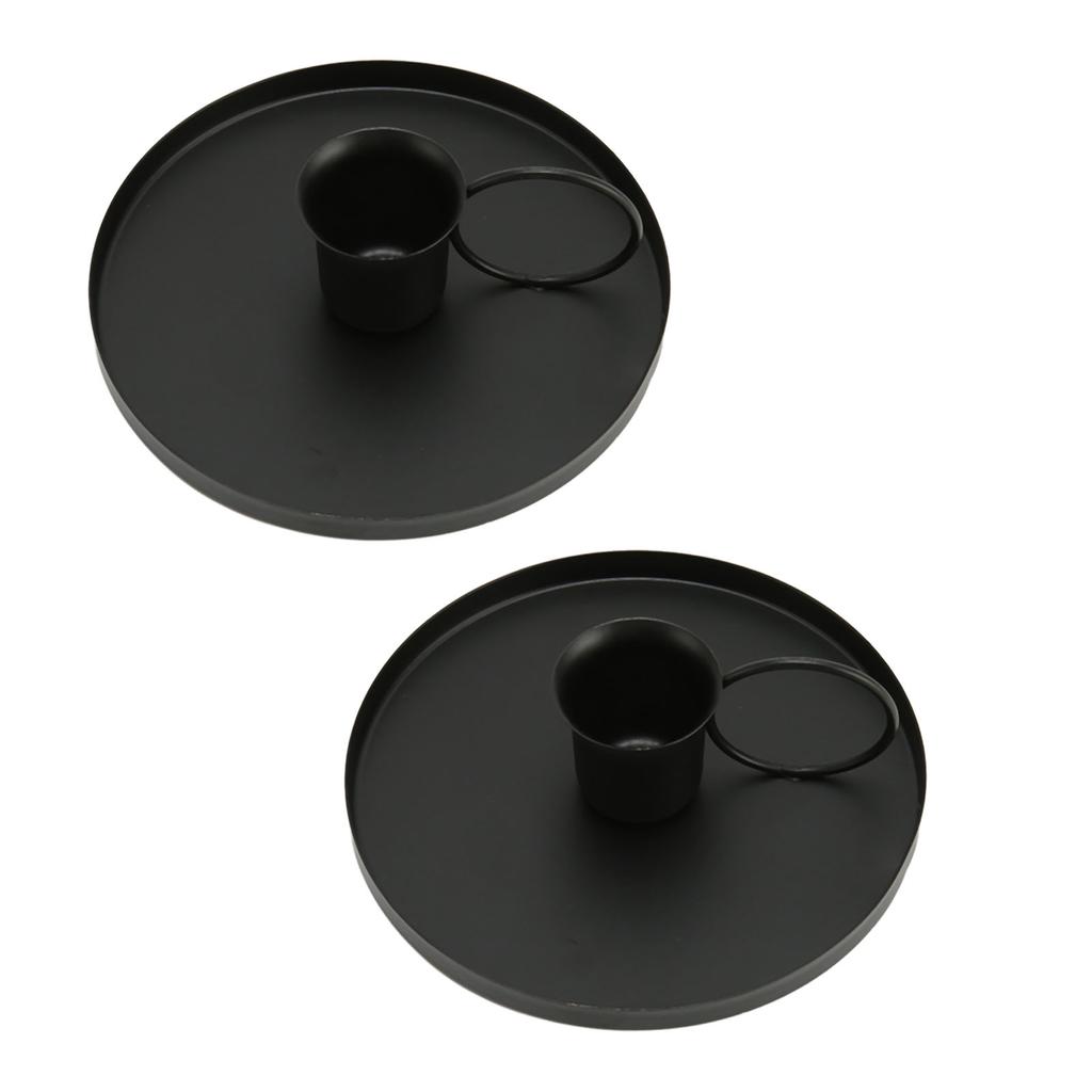 2pcs Retro Iron Candle Holder Metal Home Simple Elegant Desktop Scented Candle Stand for Meditation