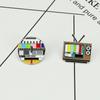 Retro Vintage TV Pin Snowflake Screen Television Brooches Brooch Lapel Antenna TV Pins  Friends