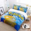 Free Shipping! Cute P-Psyduck Theme Bedding Set 3 Pieces Quilt Cover Pillowcase  Us Twin Adult Bed Cover Bedroom Set Kids Gift