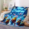 1Pc Merry Christmas Minions Blanket Soft And Comfortable Casual Warm Camping Travel Christmas Halloween Gift M91745