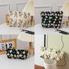 Canvas Embroidery Cosmetic Bag With Floral Pattern For Travel And Home Use