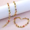Light Luxury AAAAA Zircon Bracelet & Necklace Women's Exquisite Tulip Plant Design Jewelry Set