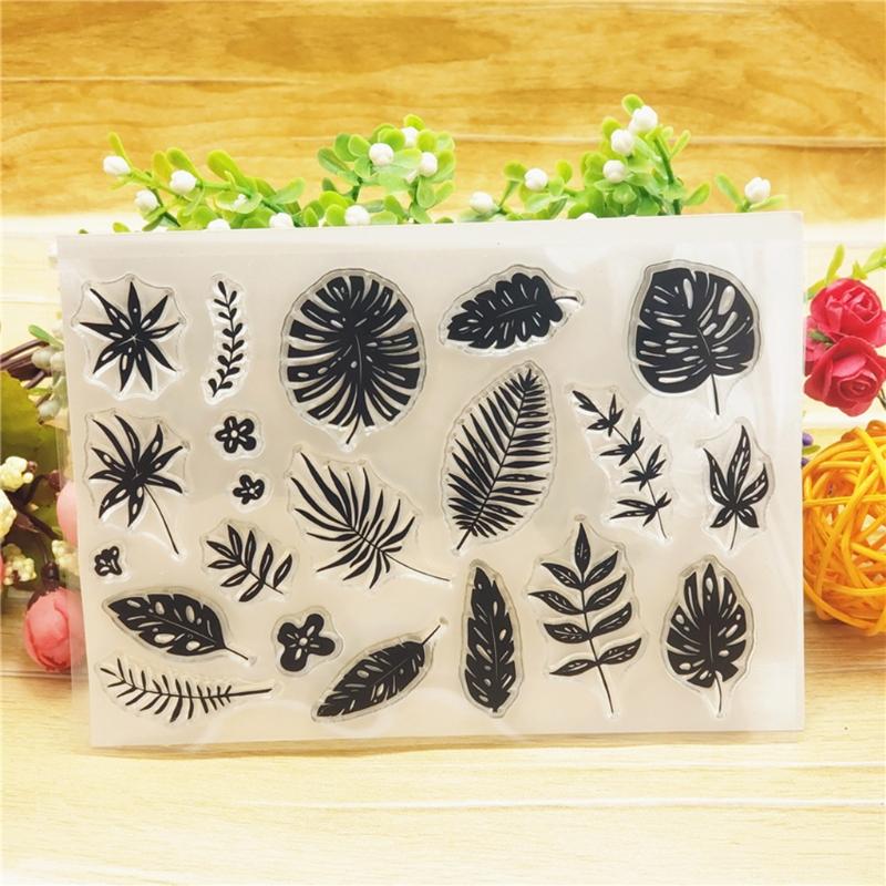 Tropical Leaves Silicone Clear Seal Stamp DIY Scrapbooking Embossing ...