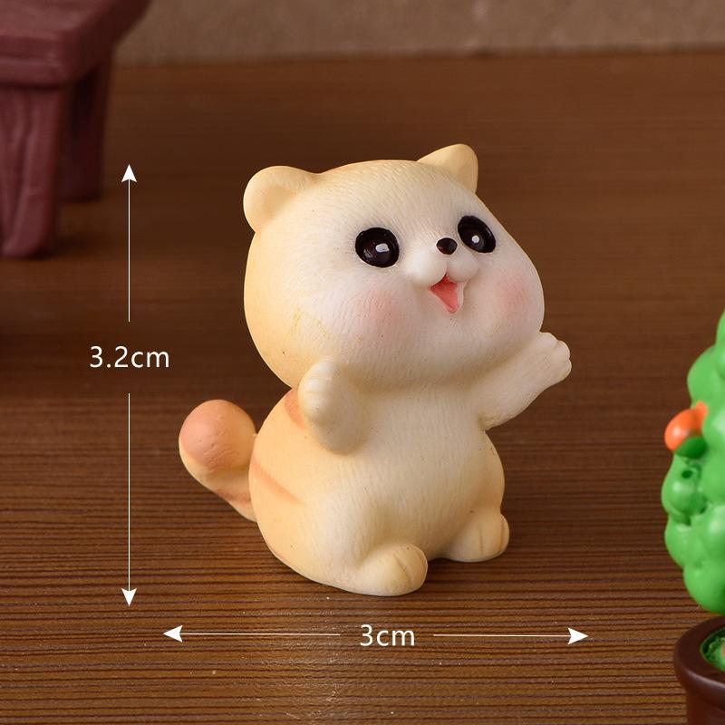 Figurines Miniature Mini Cute Cartoon Cats Resin Ornaments Crafts Desk Accessories For Home Decoration Room Decor DIY Kids Gifts
