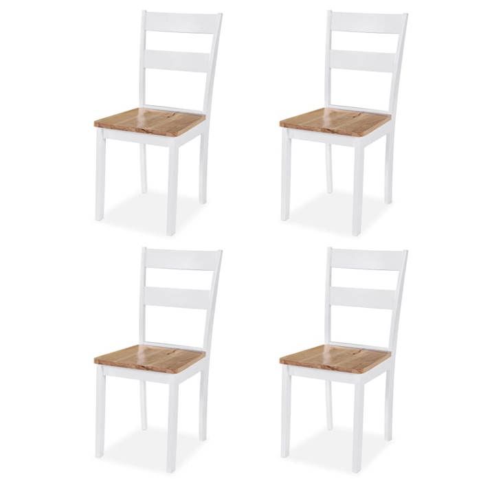 VidaXL Hévéa Ensemble de Salle à Manger 5 pcs Table et Chaises de Repas Mobilier à Dîner Mobilier de Cuisine Intérieur 274943