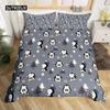 Penguin Comforter Cover Package Queen Dimension Size Sweet Animal Design for Kids Teens Bed Ensemble Sweet Penguin Animal Design Cozy Quilt Cover