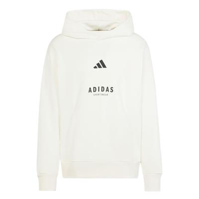 adidas All Szn Fleece Graphic Hoodie Off White/Black Men Streetwear JJ3668