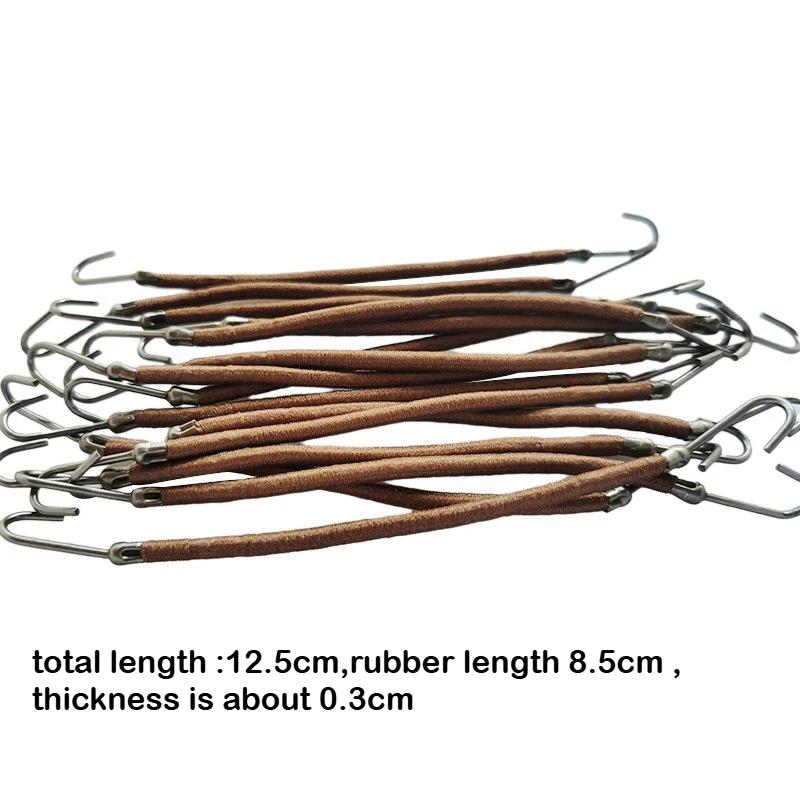 10Pcs Women's Hair Styling Tools Long Thick Curly Hair Bands Rubber Elastic Hair Gum With Hook Ponytail Holder Bungee
