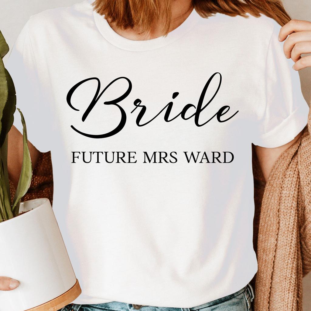 Personalised Future Mrs Bride Wife To Be Engagement Womens T-Shirt Mens Womens Tees Tops NED 2T1A1