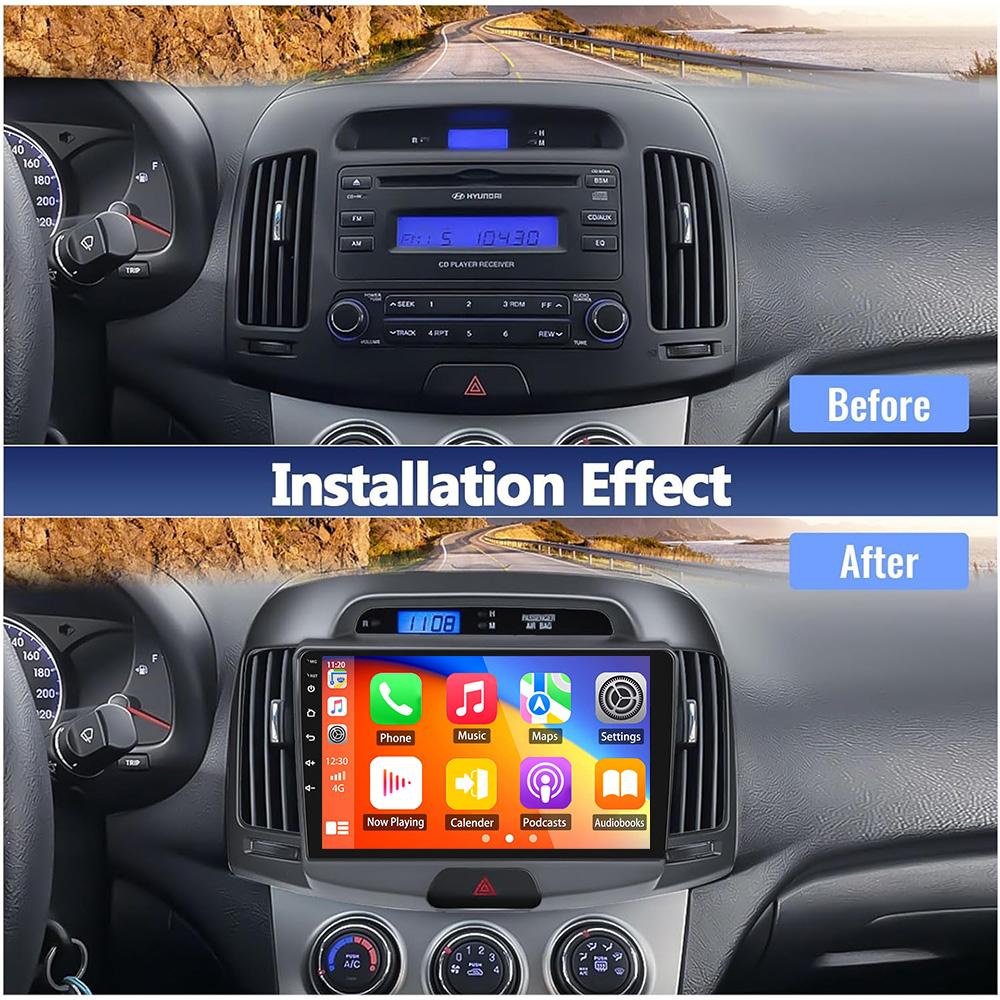Android 13 Wireless CarPlay for Hyundai Elantra 4 HD 2007-2010 Car Auto Radio Multimedia Video Player GPS 2din autoradio