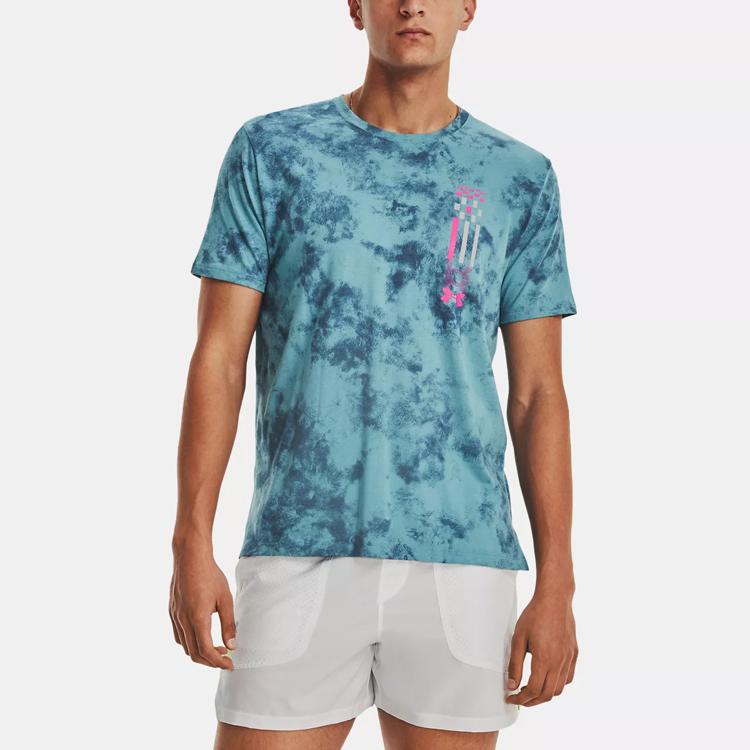 Under Armour Running Short Sleeve T-Shirt Men Tops Calm-Water-Blue 1377852-400