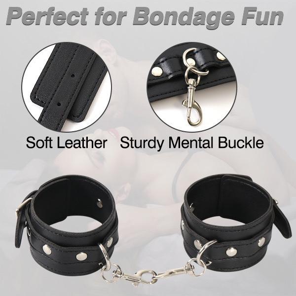 Handcuff Toys Adult Sex Couple  Set PU Leather Erotic Harness Backhandcuff Ankle Cuffs SM Slave Bondage Fetish Kit Set Toys