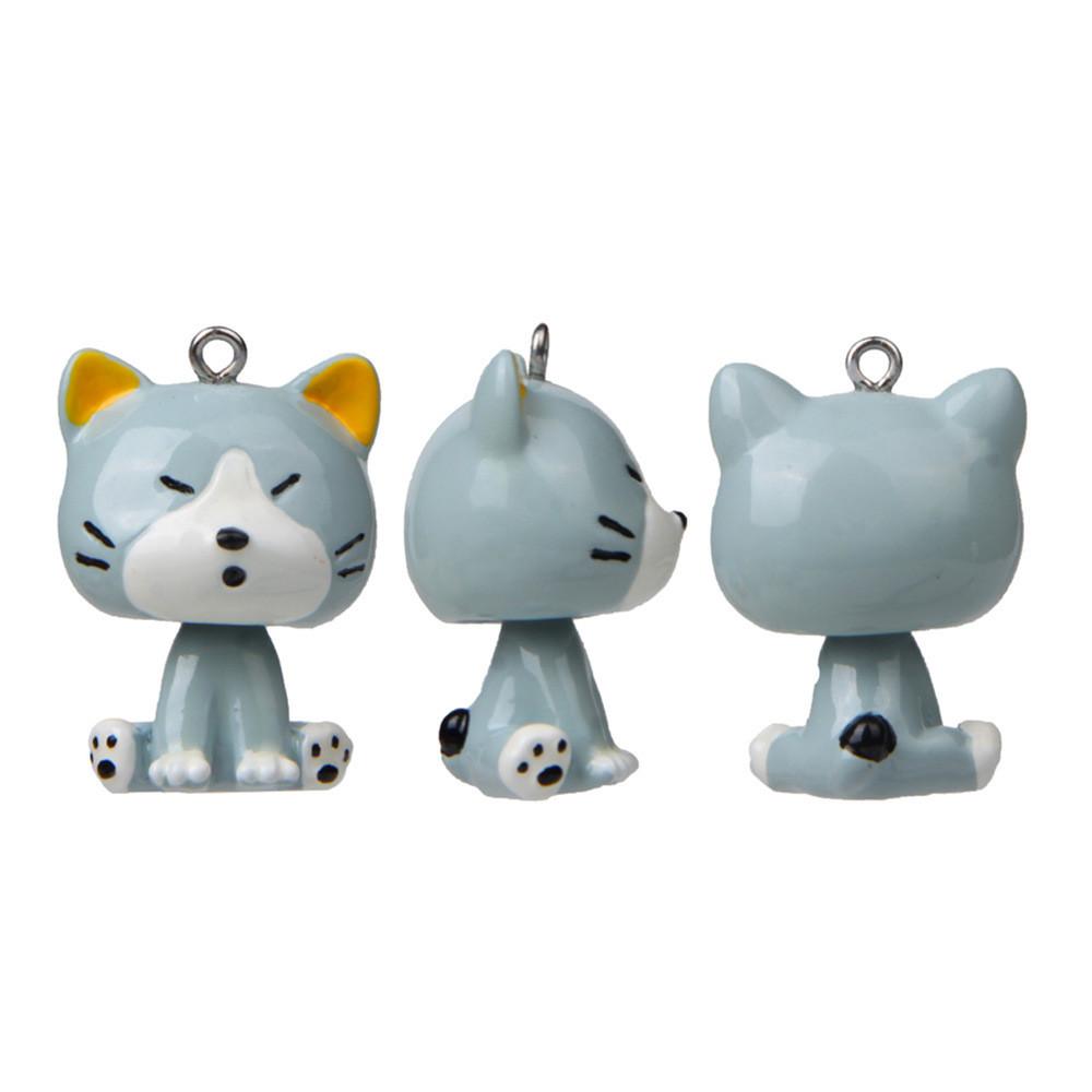 Cute Coffee White Colored Dog Cat Sitting Mini Pendant Diy Accessory Decorative