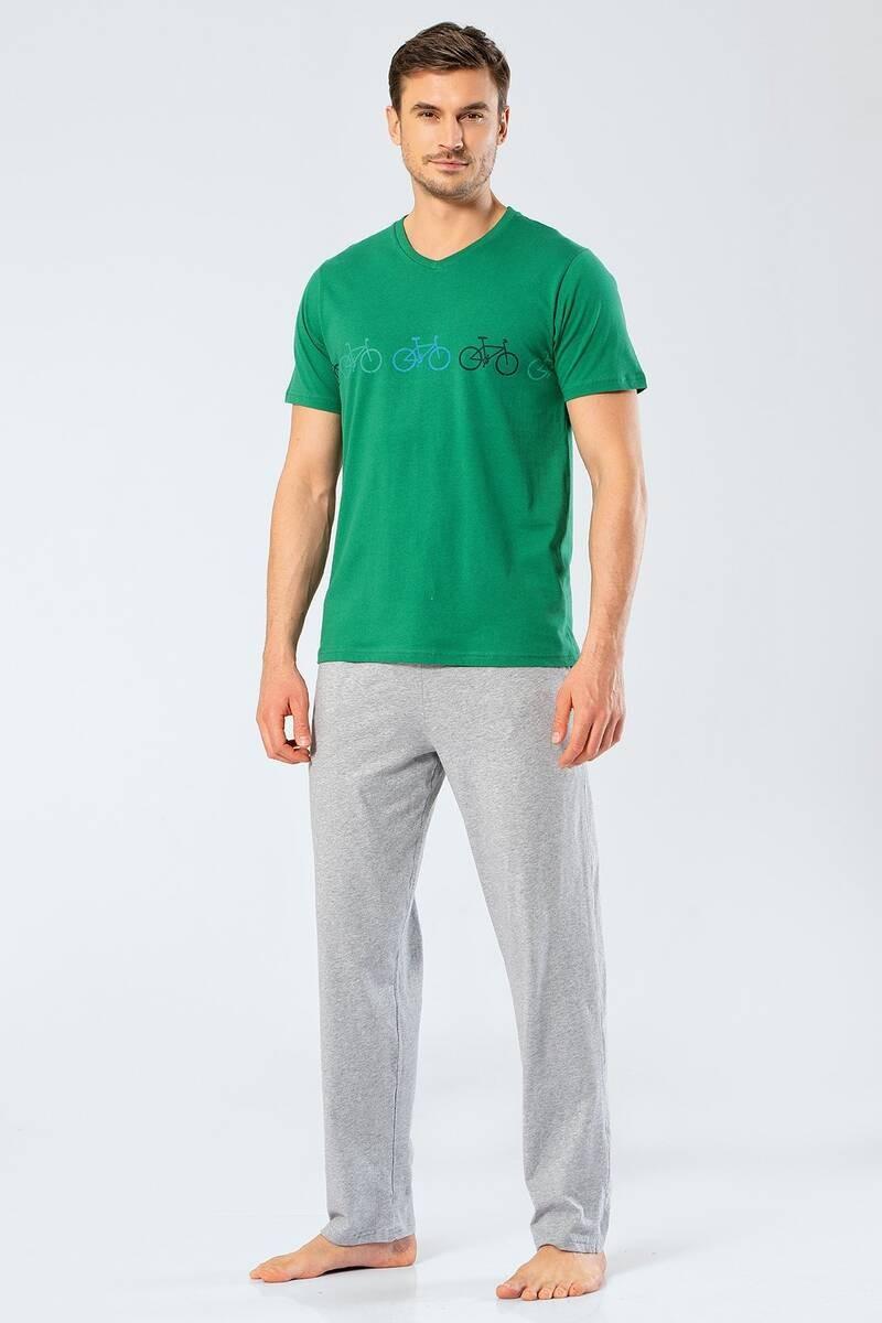 

Мужской пижамный комплект Türen с брюками с v-образным вырезом и принтом