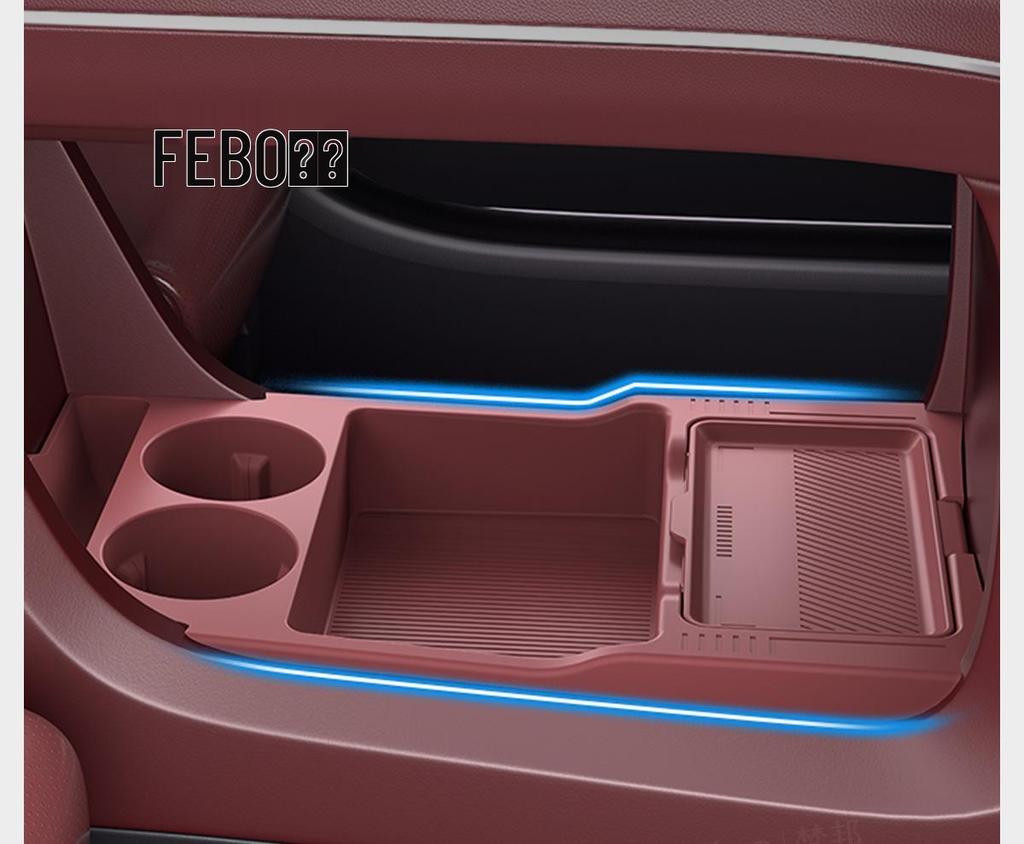 Compatible with 26 NIO ES8 Models: Center Console Cup Holder & Storage Box for Car Interior Modification