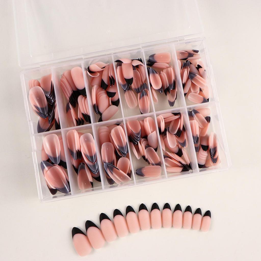 European American Medium Almond French Pointed Wearable False Nails - 360 Pieces