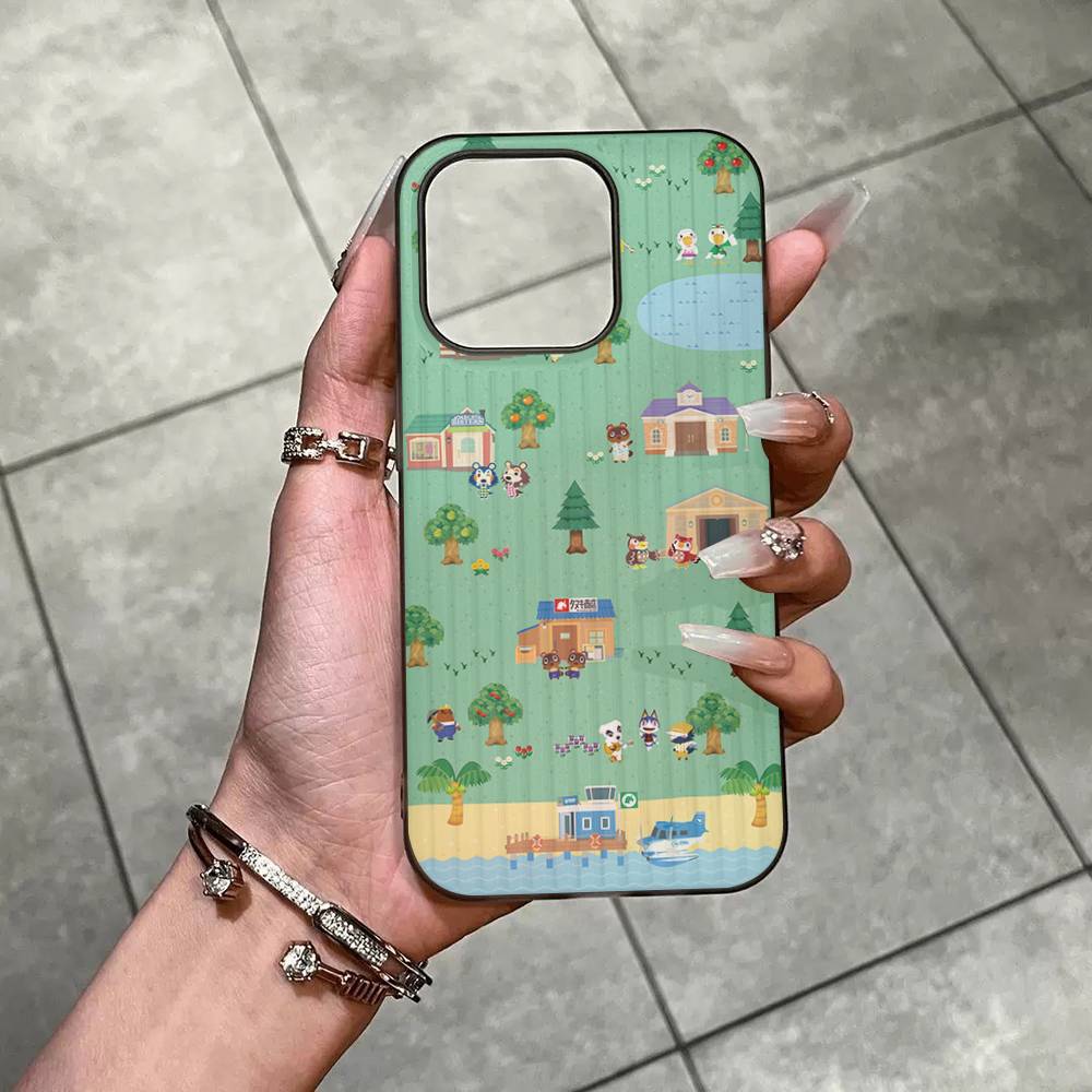 A-Animal C-Crossing Phone Case Corrugated Pattern Phone Case For iPhone 17 Air 16 15 14 13 Plus Pro Max Matte Shockprooof Cover