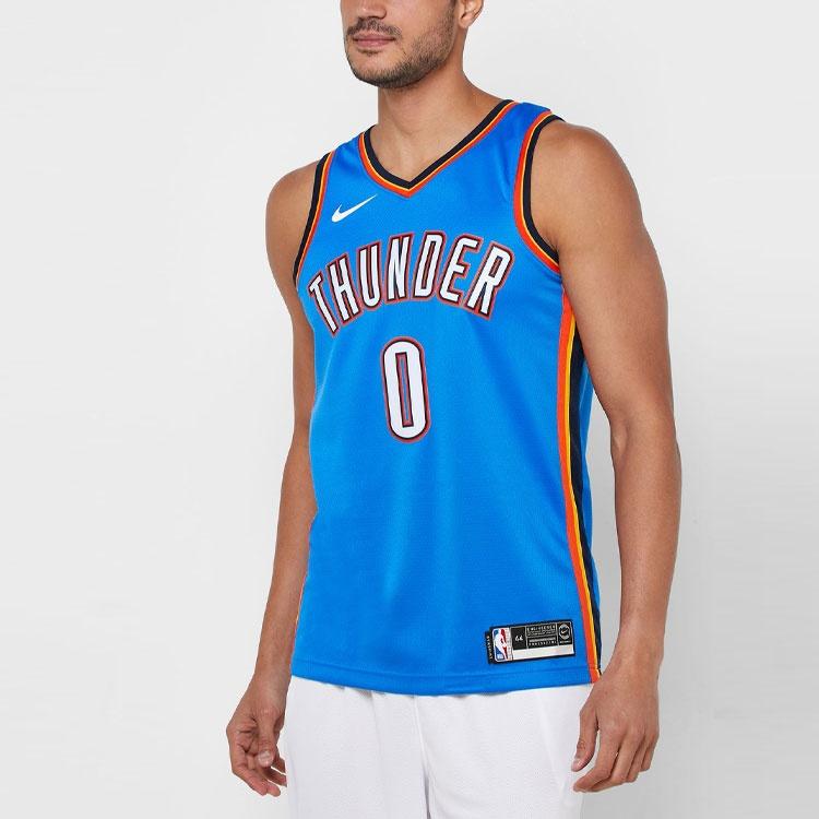 Nike NBA Oklahoma City Thunder Russell Westbrook 0 Swingman Jersey 'Blue' Men's AV4955-403