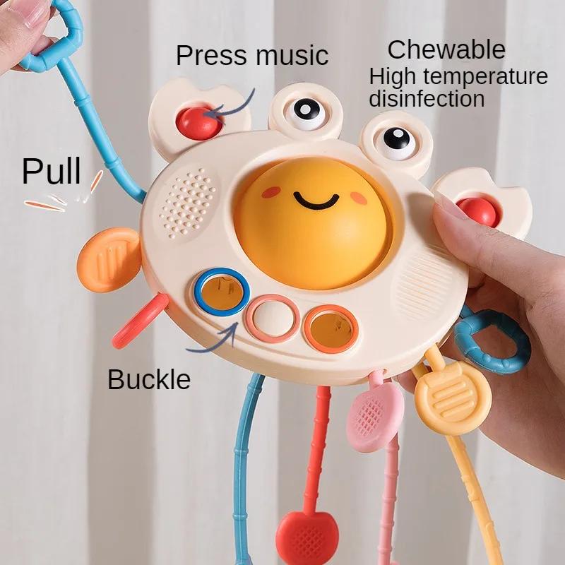 Montessori Pull String Sensory Toy Baby Silicone Activity Hobbies Development Educational Toys for Baby Learning Gift for Kid